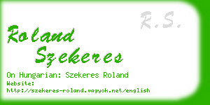 roland szekeres business card